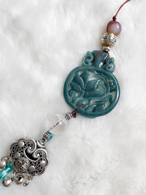 Divine Lotus Blessings - Feng Shui Hanging Crystal