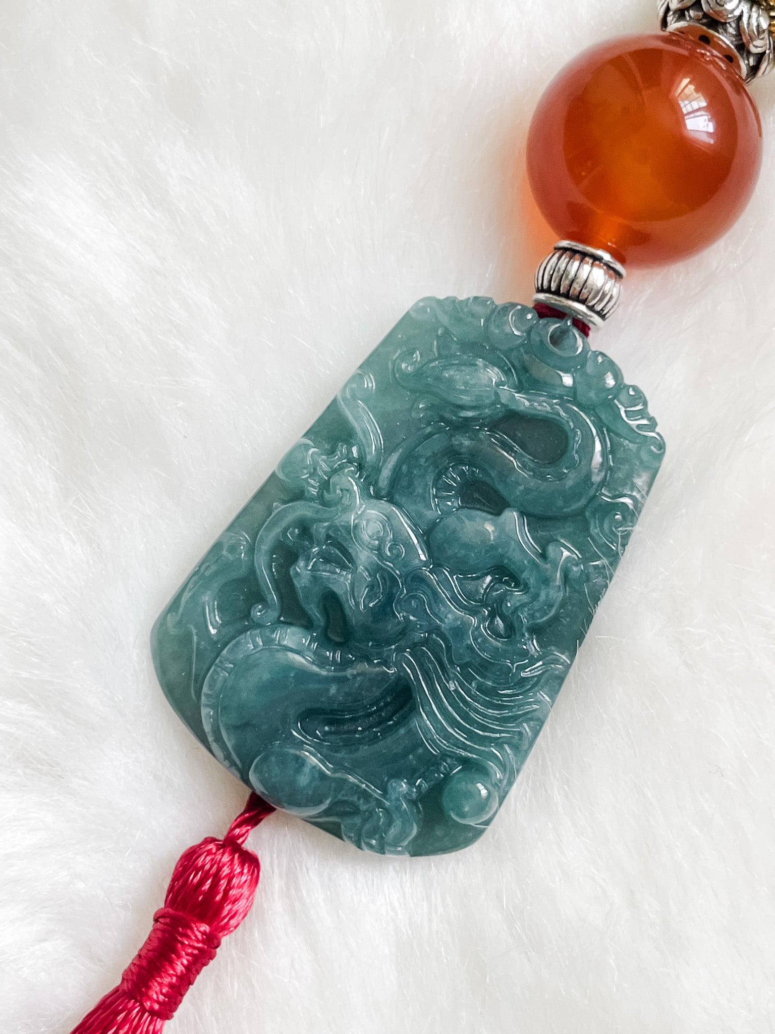 Dragon Double Lotus Guardian - Feng Shui Hanging Crystal