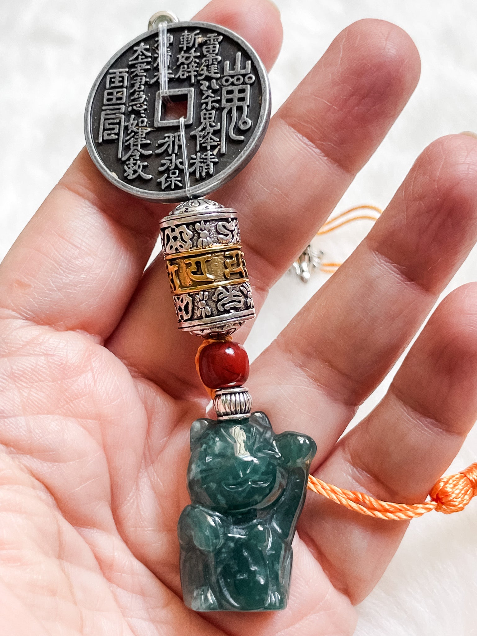 Lucky Cat Pixiu Fortune - Feng Shui Hanging Crystal