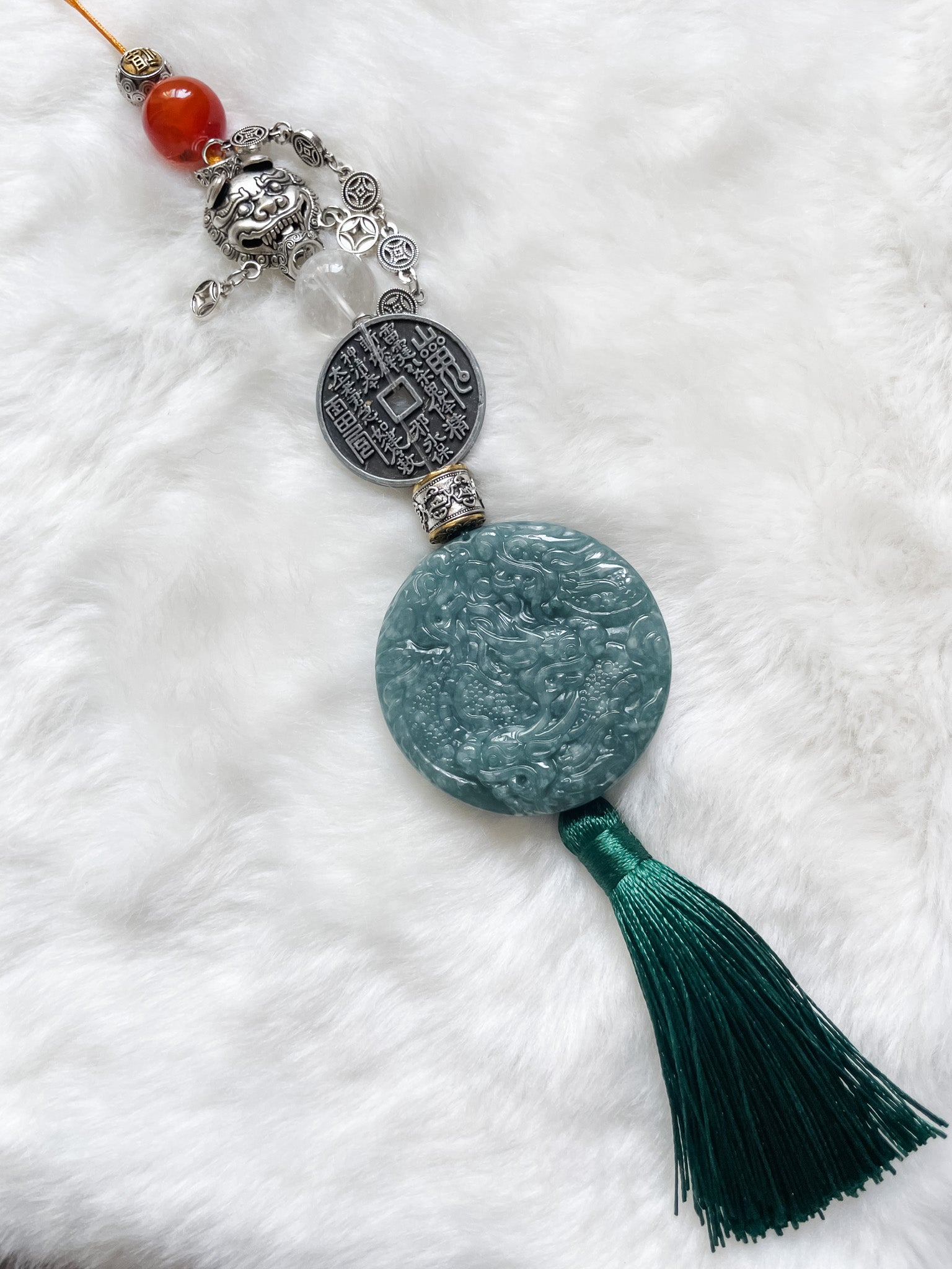 Dragon Sons Wealth Guardian - Feng Shui Hanging Crystal