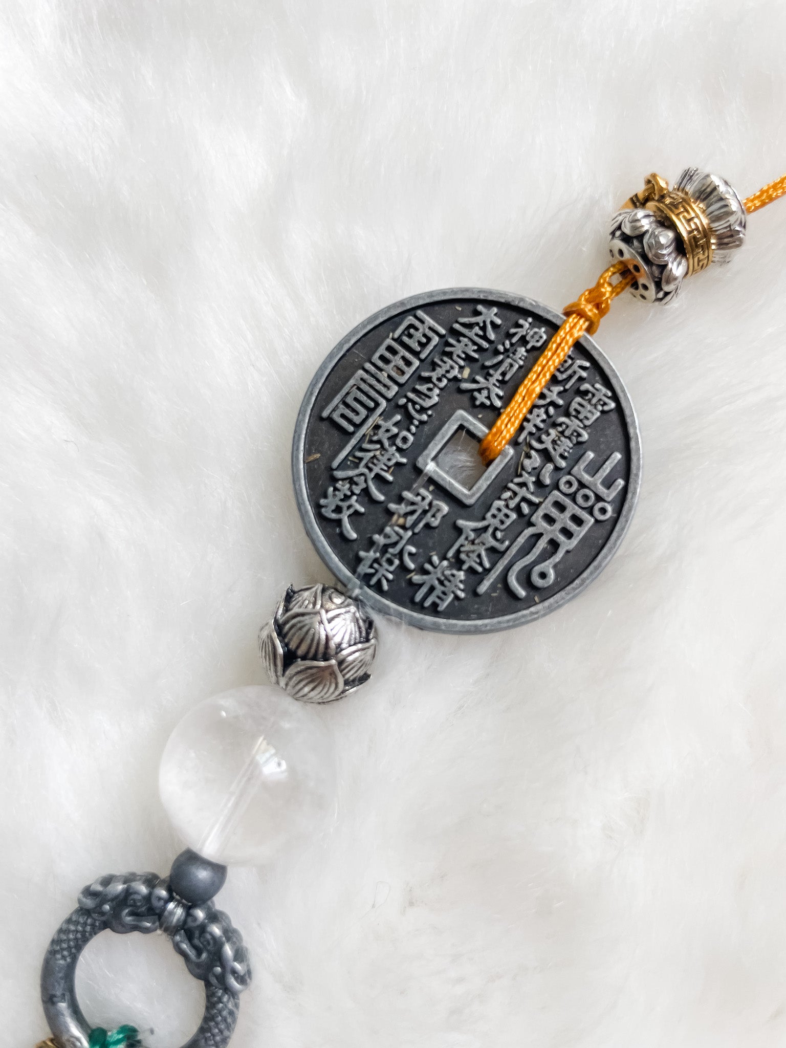 Cloud Ruyi Double Dragon - Feng Shui Hanging Crystal