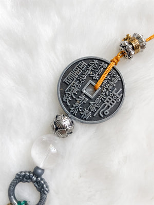 Cloud Ruyi Double Dragon - Feng Shui Hanging Crystal