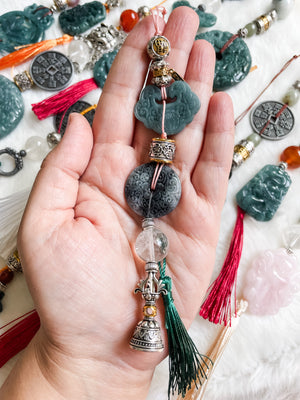 Lotus Ruyi Harmony - Feng Shui Hanging Crystal