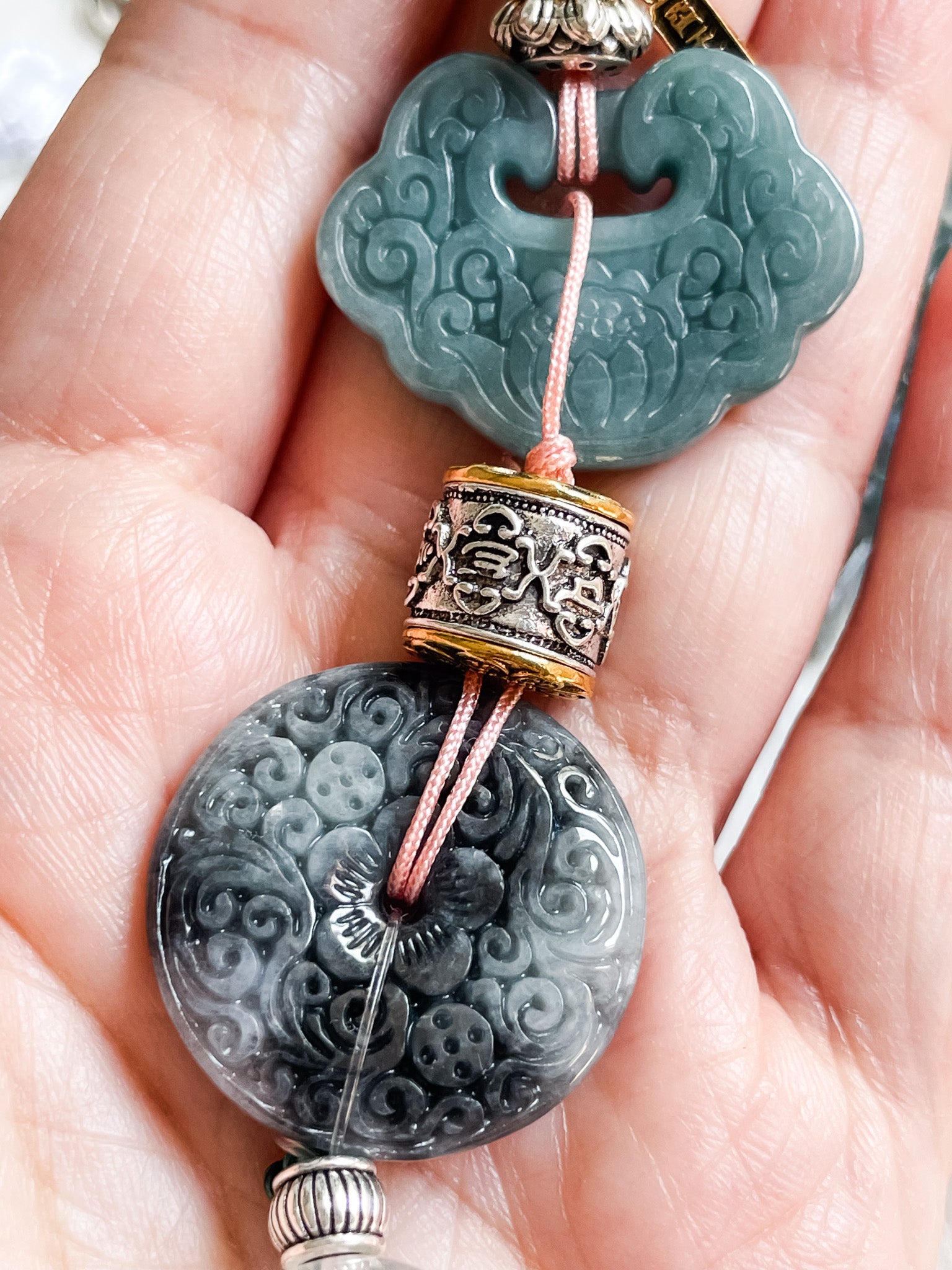 Lotus Ruyi Harmony - Feng Shui Hanging Crystal