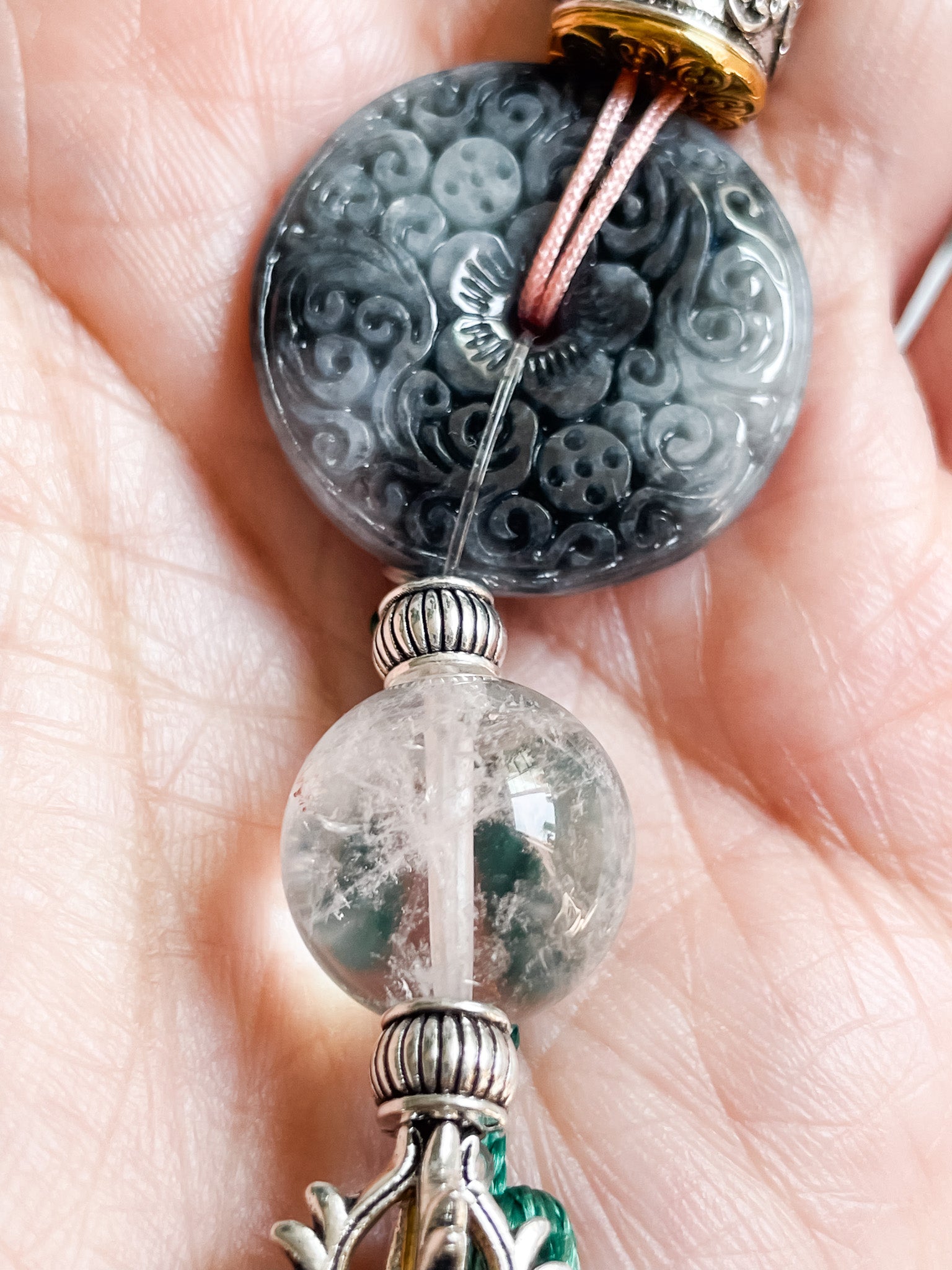 Lotus Ruyi Harmony - Feng Shui Hanging Crystal