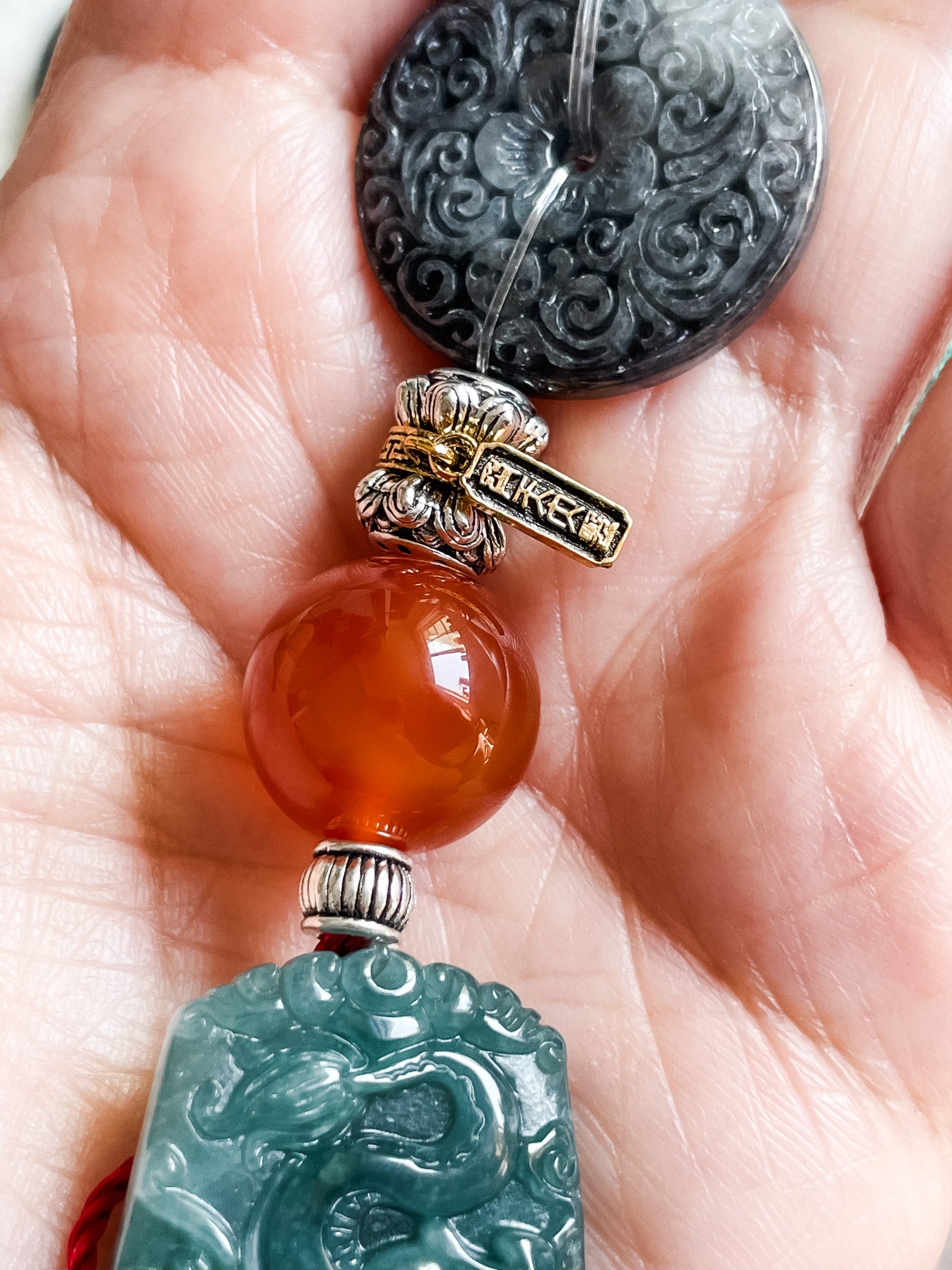Dragon Double Lotus Guardian - Feng Shui Hanging Crystal