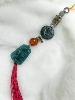 Dragon Double Lotus Guardian - Feng Shui Hanging Crystal