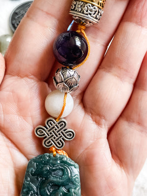 Dragon Amethyst Guardian - Feng Shui Hanging Crystal