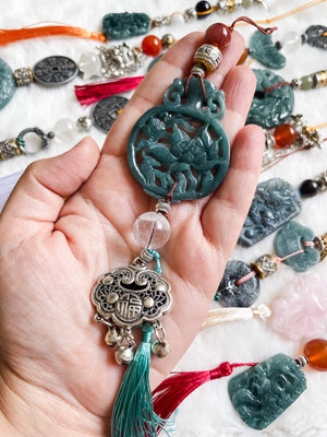 Divine Lotus Blessings - Feng Shui Hanging Crystal