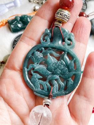 Divine Lotus Blessings - Feng Shui Hanging Crystal