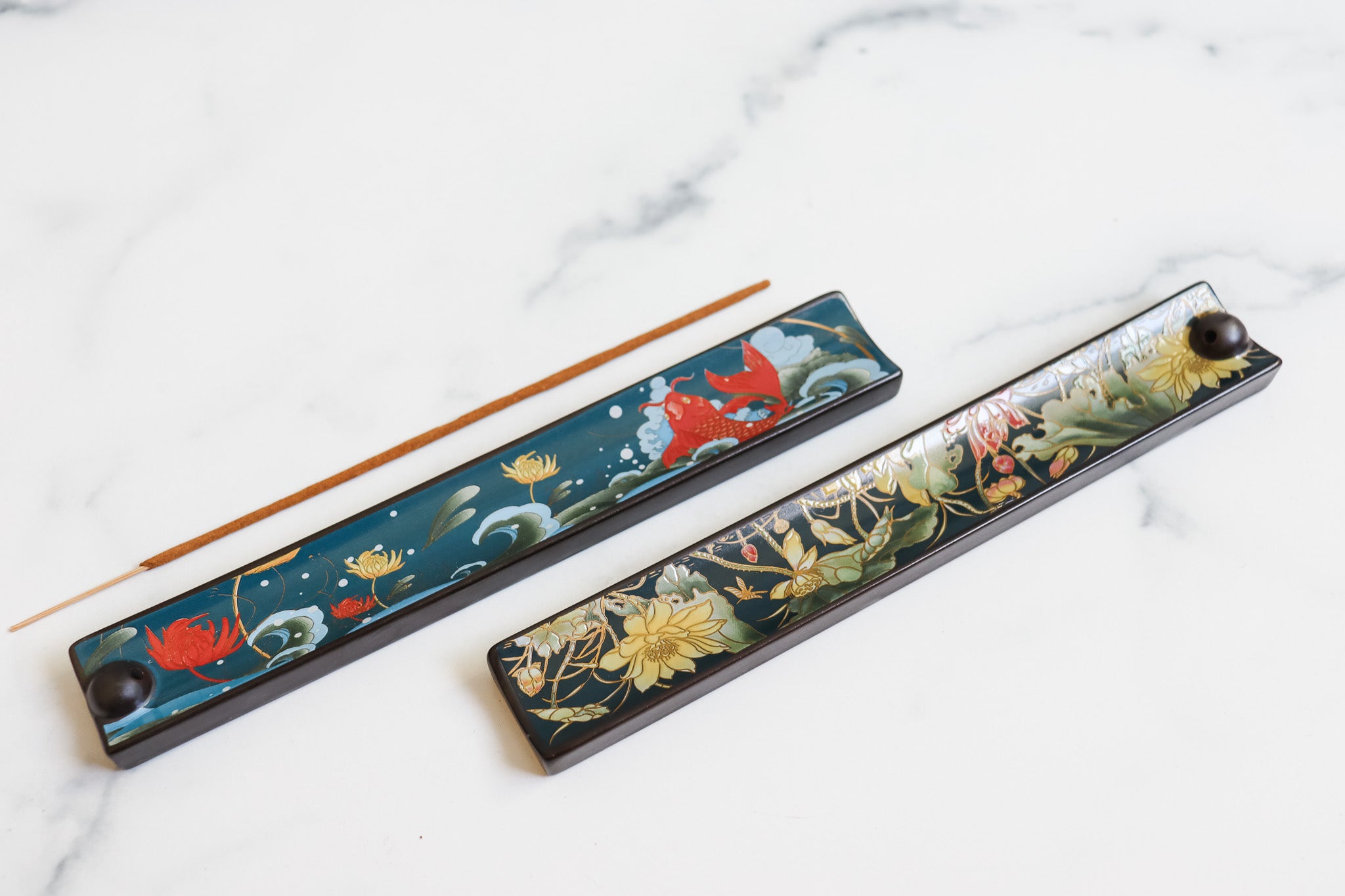 Koi Pond Ceramic Incense Holder