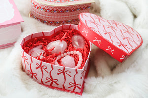 Rose Quartz Valentine Box - 5 High Quality Crystals in a Valentines gift box