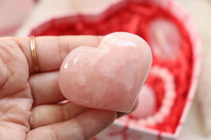 Rose Quartz Valentine Box - 5 High Quality Crystals in a Valentines gift box