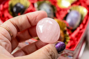 Be Mine, Valentine Crystal Box - 6 High Quality Crystal tumbles in a chocolate themed gift box