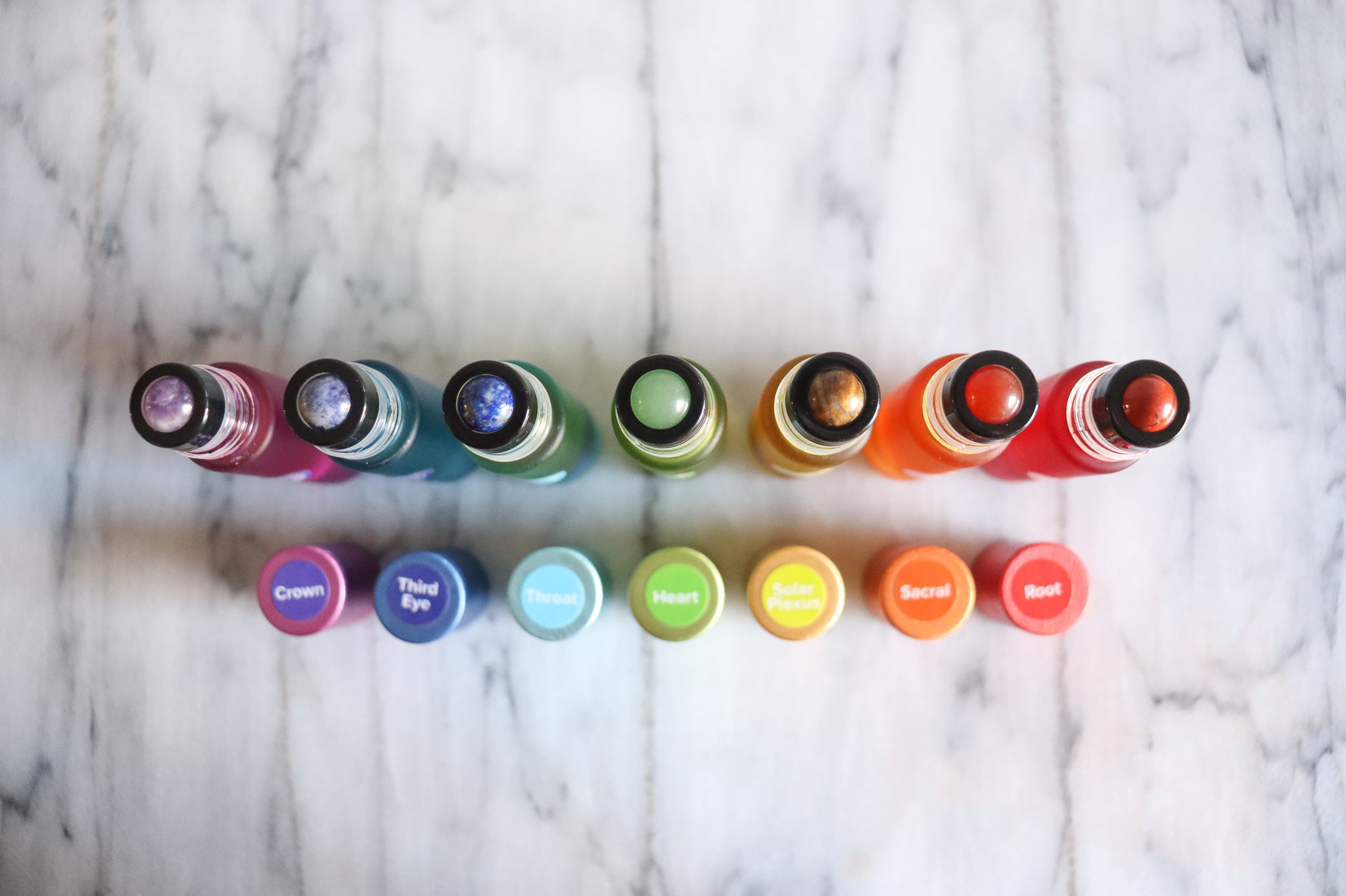 Chakra Balancing Essential oil and gemstones rollers
