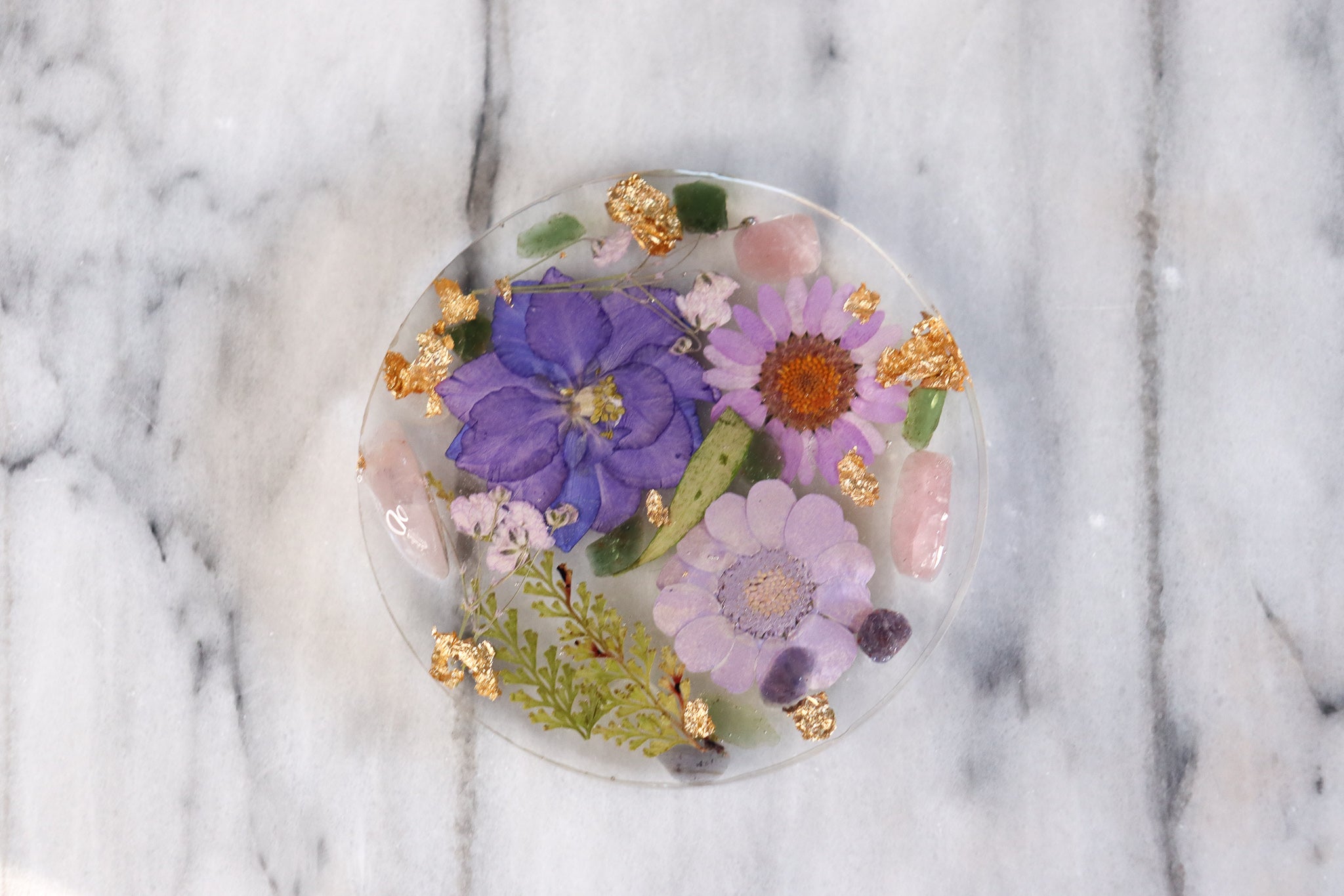 Purple fantasy - Resin and Flower coaster/tray