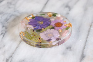 Purple fantasy - Resin and Flower coaster/tray