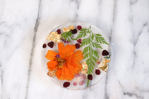 Orange Blossom - Resin and Flower coaster/tray