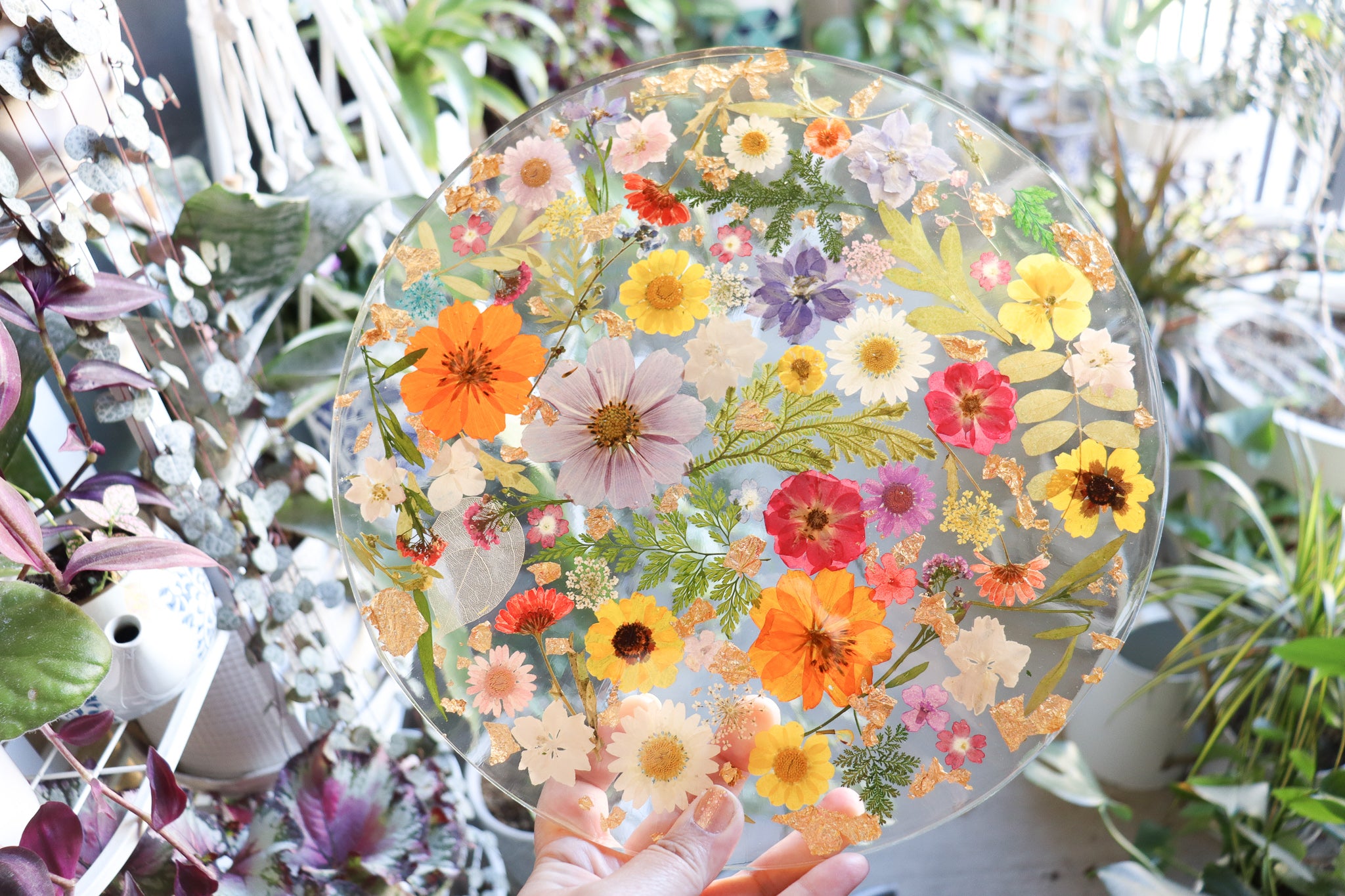 CUSTOM Garden of Eden - Large Resin and Flower coaster/tray