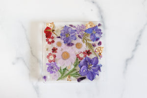 Purple & Maroon fields - Square Botanic Trays & Coasters by Caretuals