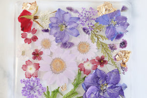 Purple & Maroon fields - Square Botanic Trays & Coasters by Caretuals