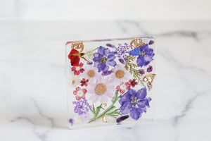 Purple & Maroon fields - Square Botanic Trays & Coasters by Caretuals